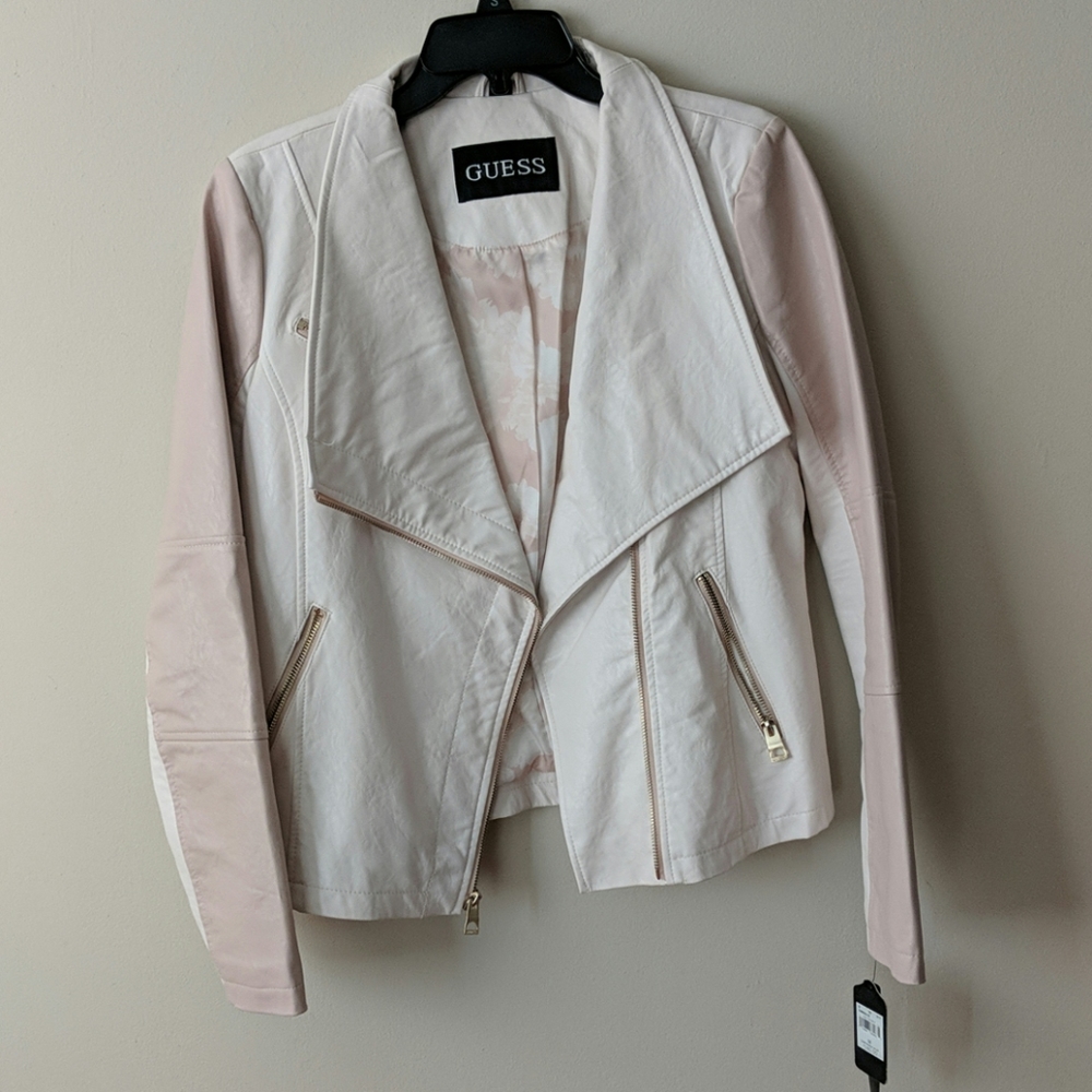 New Guess Faux Leather Moto Jacket